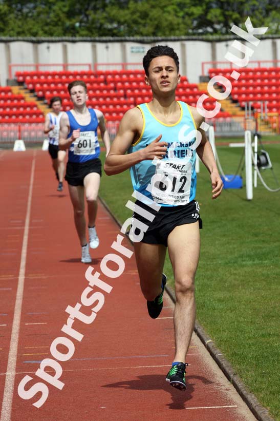 Mens under-20s 1500 metres, North Eastern Champs, Gateshead Stadium. Photo: David T. Hewitson/Sports for All Pics